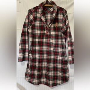 Lauren Ralph Lauren Womens Plaid Fleece Long Sleeve Night Gown Intimate wear XL